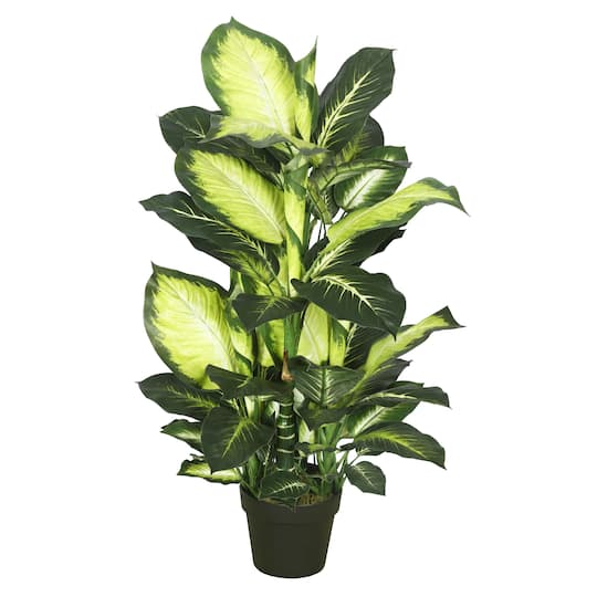 3.3Ft Potted Artificial Green & White Dumb Cane Tree By Vickerman | 3.3 ft | Michaels®